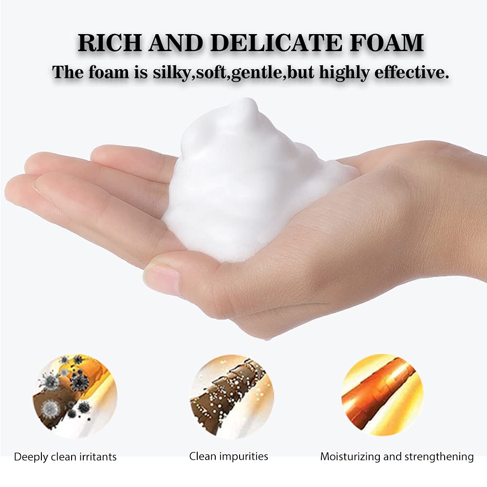 Mererke_Pretty Eyelash Extension Shampoo 50 ml + Brush - Eyelid Foaming Cleanser - Sensitive Paraben & Sulfate Free - Eyelash Wash and Lash Bath for Extensions - Salon Use and Home Care