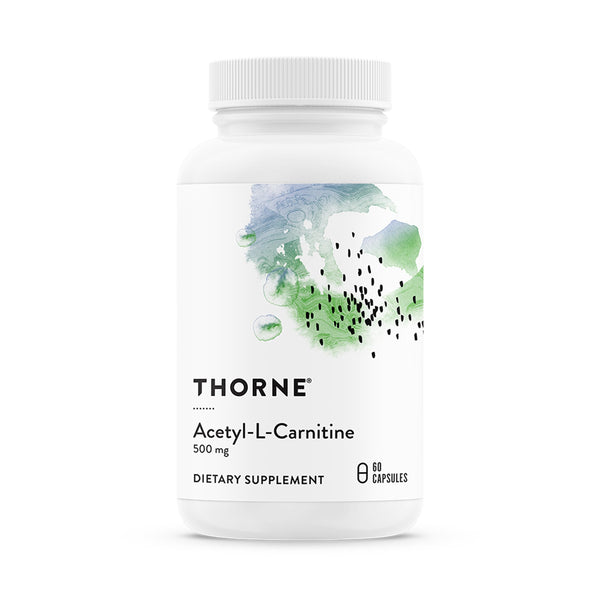 THORNE - Acetyl-L-Carnitine - 500 mg - Supports Brain Function & Healthy Nerve Sensations in The Hands & Feet* - Gluten, Dairy & Soy-Free - 60 Capsules