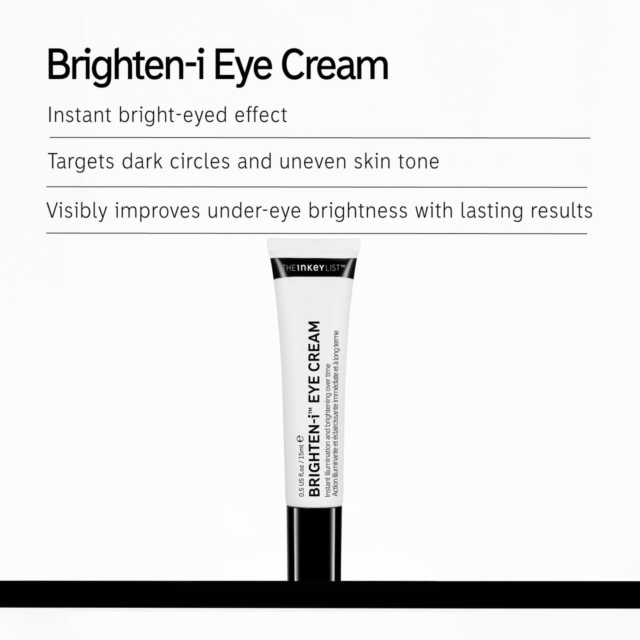 The INKEY List Brighten-I Eye Cream, Under-Eye Cream Helps Reduce Appearance of Dark Circles and Boost Skin’s Glow, Makeup Under-Eye Primer, 0.50 fl oz