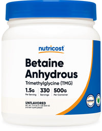 Thumbnail for Nutricost Betaine Anhydrous Trimethylglycine (TMG) Powder 500 Grams