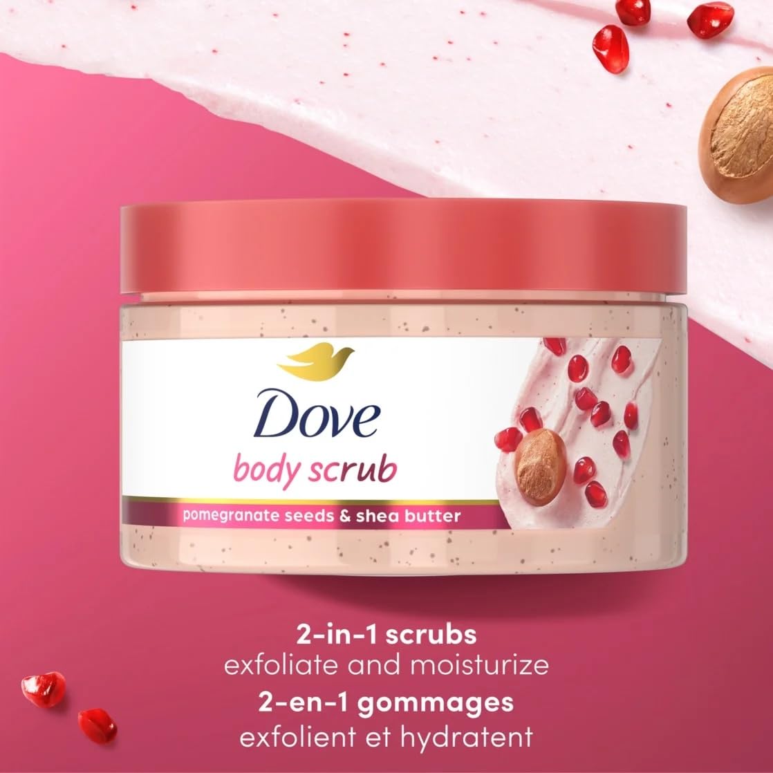 Dove Limited Edition Merry Berry Set Pomegranate & Hibiscus Rejuvenating Body Wash & Scrub, 2 Count