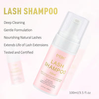 Thumbnail for EMEDA Lash Shampoo Kit - 3.38 fl.oz / 100ml Gentle Foam Lash Cleanser, Oil-Free Cleaning for Wash Extension/Natural Eyelash Bath with Rinse Bottle Lash Brush