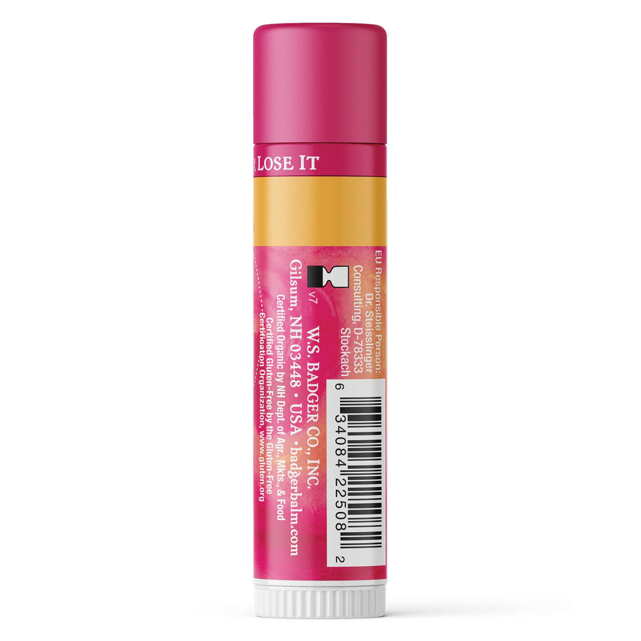 Badger Organic Pink Grapefruit Lip Balm, 0.15 OZ