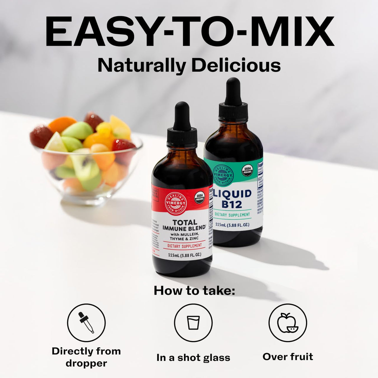 Vimergy All-Day Resilience Kit* - Complementary Blend of 2500 mcg B12, 2500 mcg Zinc, 130 mg Mullein Extract, and 70 mg Thyme Extract. USDA Organic, Vegan, Paleo-Friendly, Gluten-Free, Kosher. *