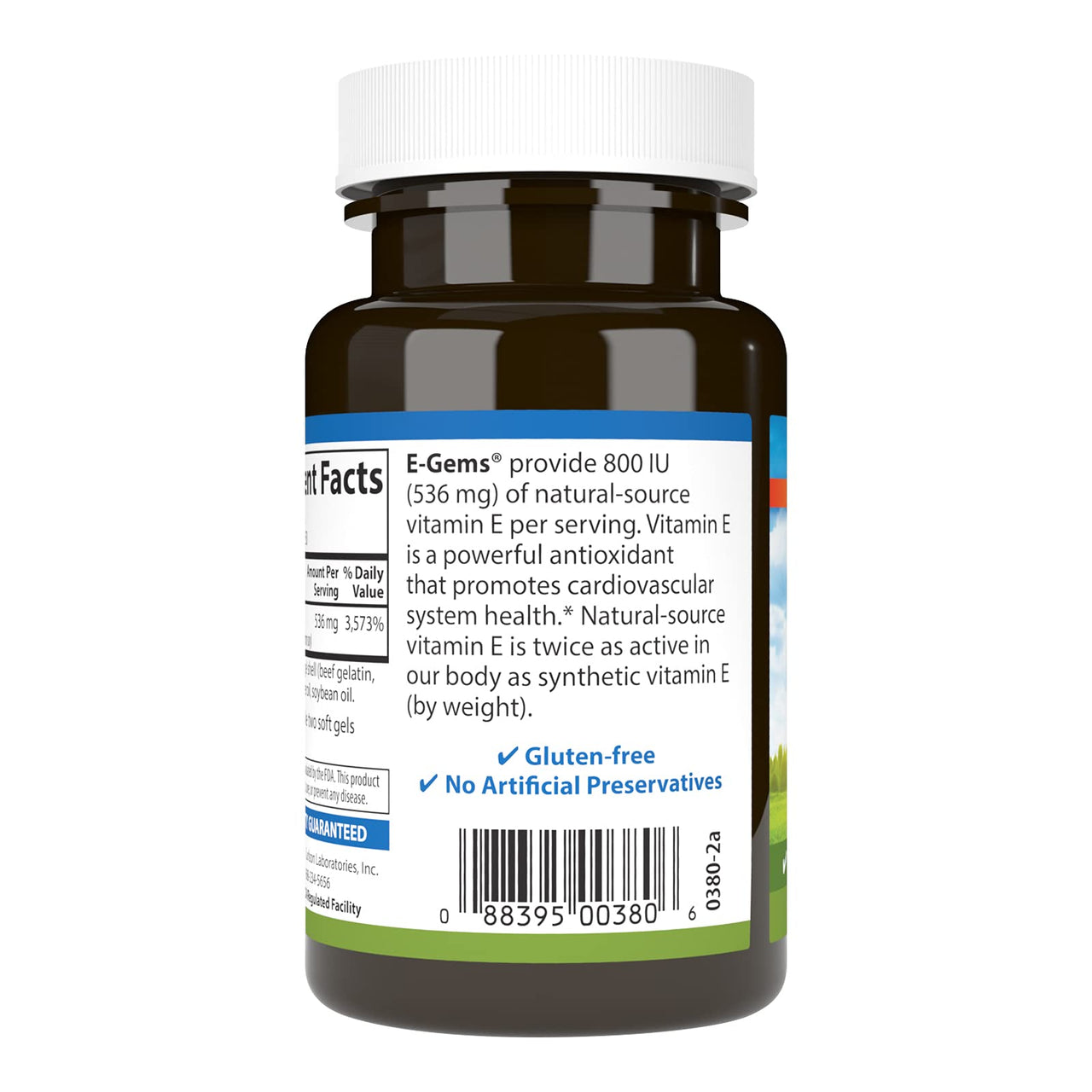 Carlson - E-Gems 800 IU (536 mg), Natural-Source Vitamin E, Optimal Wellness, 50 Soft Gels
