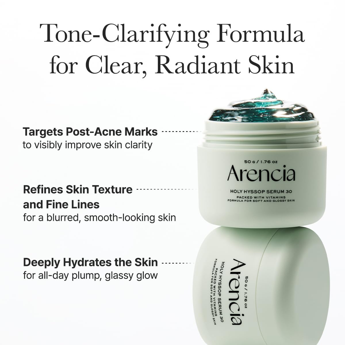 Arencia Glow Hyssop Overnight Face Mask Serum - hydrating & Anti-Aging Serum for younger looking Korean Glass Skin, Vitamin A, C, E, Niacinamide, Peptide