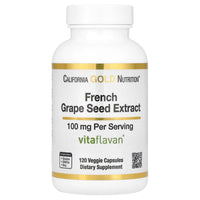 Thumbnail for California Gold Nutrition French Grape Seed Extract, Vitaflavan®, 100 mg, 120 Veggie Capsules