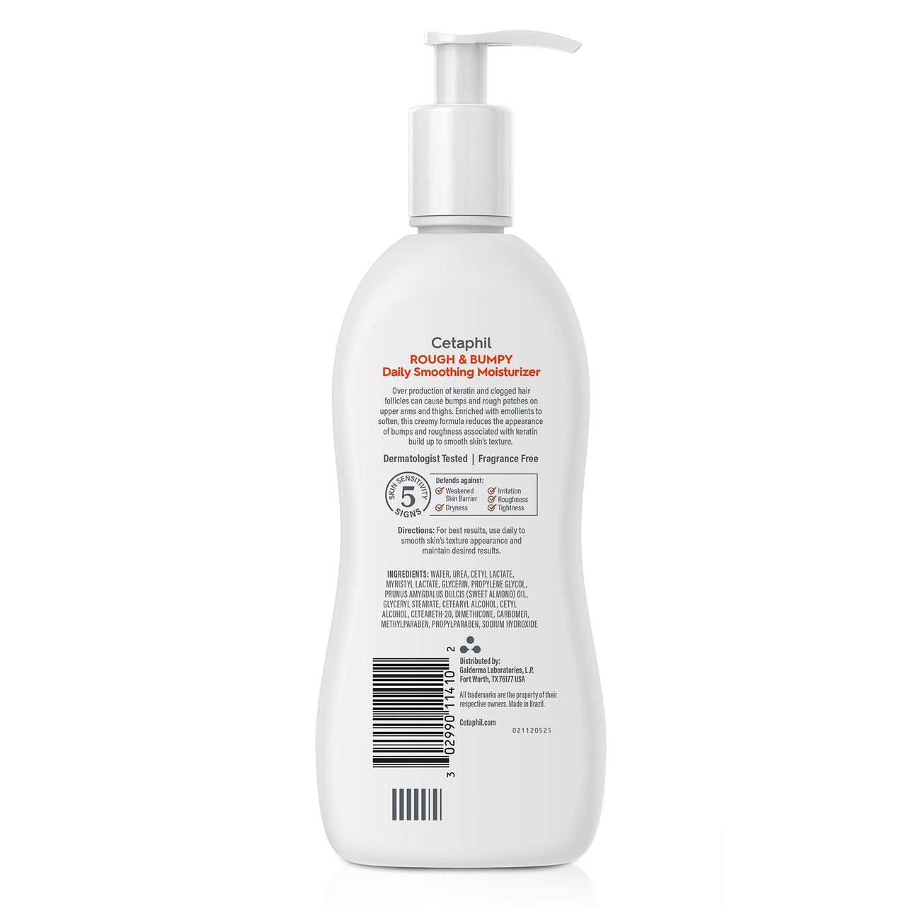 Cetaphil Daily Smoothing Moisturizer for Rough and Bumpy Skin | 10 fl oz | For Sensitive Skin | Urea Cream Hydrates and Exfoliates to Smooth Skin | Fragrance Free | Dermatologist Recommended