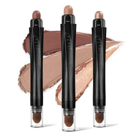 Thumbnail for LUXAZA 3Pcs Neutral Brown Eyeshadow Stick Set, Matte And Shimmer Creamy Eyeshadow Pencil, Shiny Pink Shadow, Waterproof Long Lasting Smoky Eye Makeup