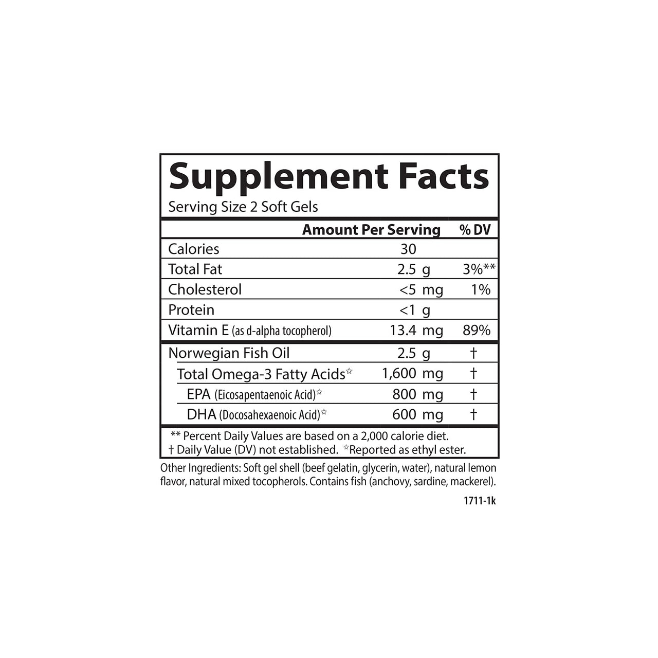 Carlson Elite Omega-3 Gems, 1600mg Omega-3s with EPA & DHA, Wild-Caught Norwegian Fish Oil, Lemon Flavor, 90 Softgels