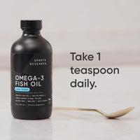 Thumbnail for Sports Research® Omega-3 Fish Oil, 8oz Glass Bottle - 4685mg of Wild Caught Alaska Pollock Fish Oil per Serving - Easy-to-Take Liquid · Lemon Flavor · Non-GMO · MSC Certified Sustainable - 48 Servings