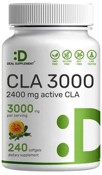 Thumbnail for Ultra Strength CLA 3000mg | 240 Softgels, Active Conjugated Linoleic Acid from Safflower Oil