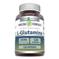Thumbnail for Amazing Formulas L-Glutamine Amino Acid Supplement | 500 Mg | Capsules | Non-GMO | Gluten-Free | Made in USA (1 Pack | 120 Count)