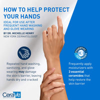 Thumbnail for CeraVe Therapeutic Hand Cream for Dry Cracked Hands With Hyaluronic Acid and Niacinamide, Fragrance Free 3 Ounce