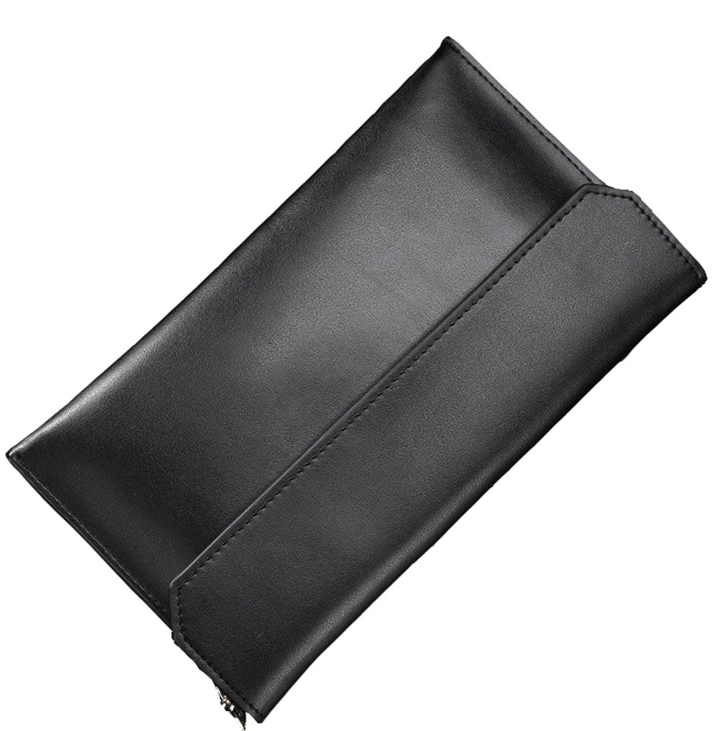 Covelin Women's Wristlet Clutch Handbag Qaulity Leather Envelope Evening Shoulder Bags Black