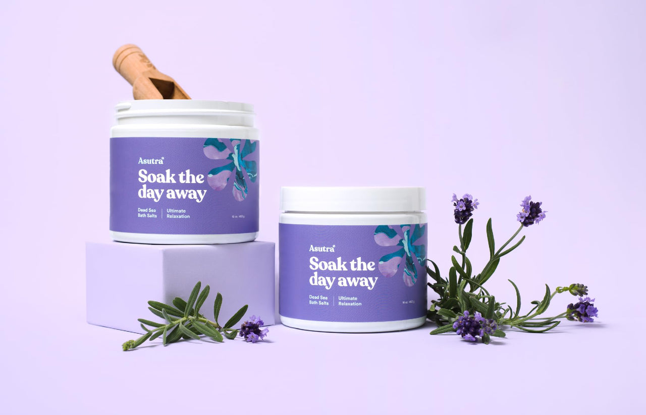 ASUTRA Dead Sea Bath Salts (Ultimate Relaxation), 16 oz - Soak in Rich & Vital Healing Minerals - Relax & Calm Your Mood with Lavender, Cedarwood, & Marjoram Essential Oils