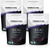 Thumbnail for Terrasoul Superfoods Organic Acai Berry Powder, 16 Oz (Pack of 4), Freeze-Dried for Freshness, Omega Fats Boost for Smoothie Bowls, and Antioxidant-Packed Superfoods Recipes