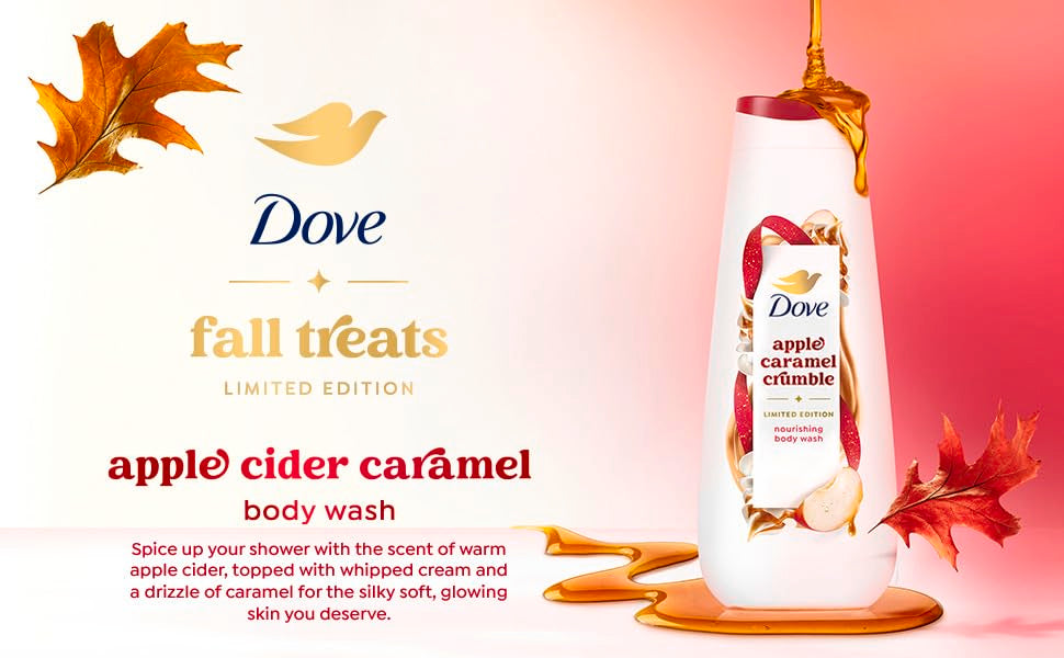 Dove Limited Edition Holiday Treats Body Wash for Deep Nourishment Apple Cider Carmel 20 oz