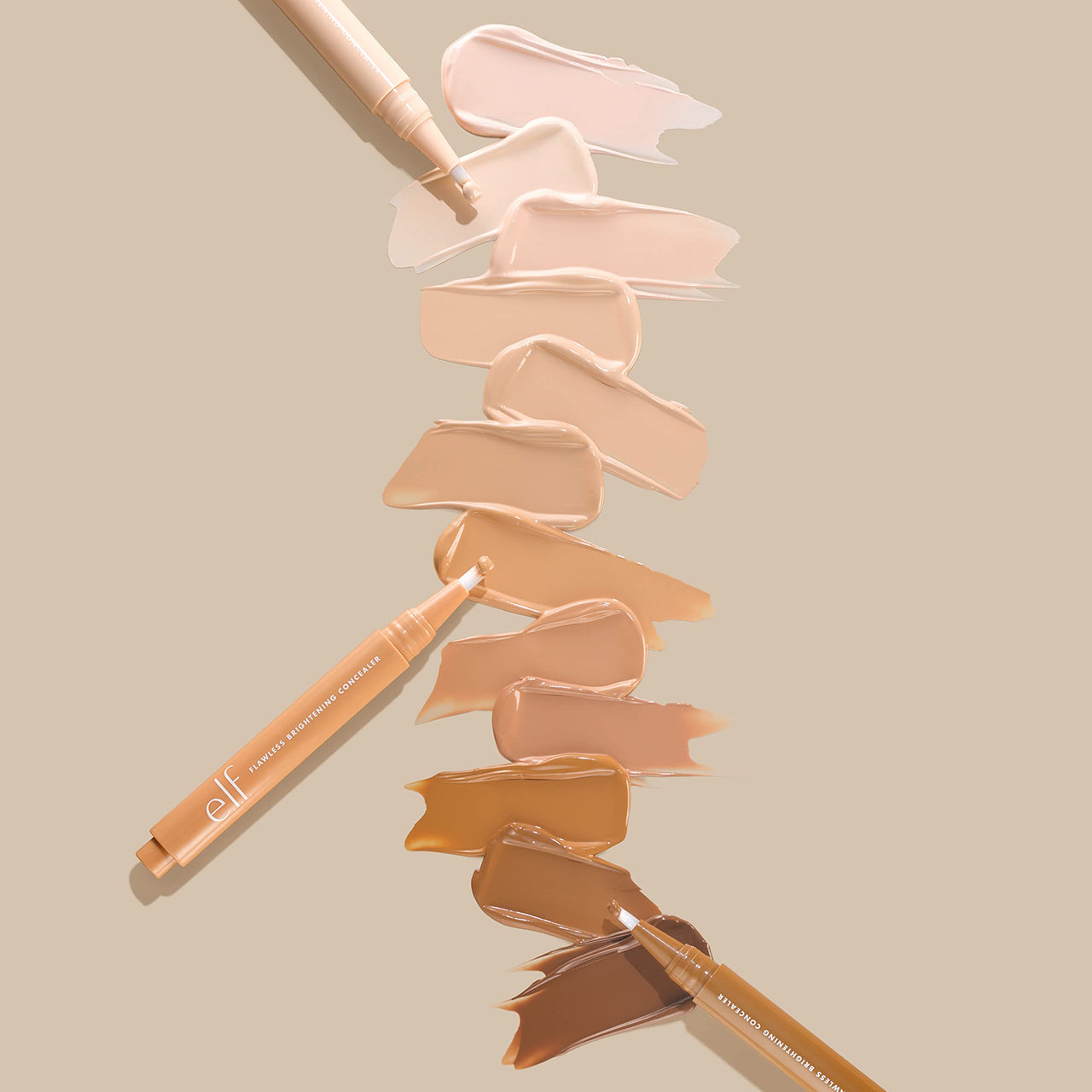 e.l.f. Flawless Brightening Concealer, Illuminating & Highlighting Face Makeup, Conceals Dark Under Eye Circles, Tan 41 W, 0.07 Fl Oz
