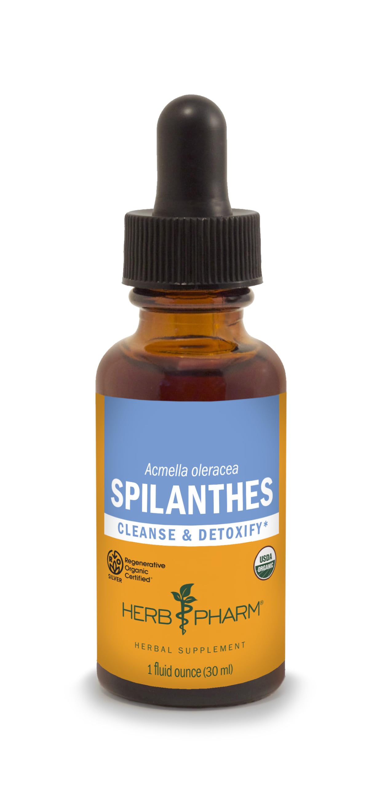 Herb Pharm Certified Organic Spilanthes Liquid Extract for Cleansing and Detoxification - 1 Ounce