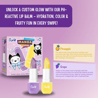 Thumbnail for Rude Cosmetics Lip Balm Hydrating, Nourishing Lipbalm Set for Women, Lip Moisturizer for Dry Cracked Lips, Vegan & Cruelty-Free, Manga Collection/Grape & Pineapple