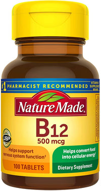 Thumbnail for Nature Made Vitamin B-12 500 mcg Tablets 100 ea (Pack of 2)