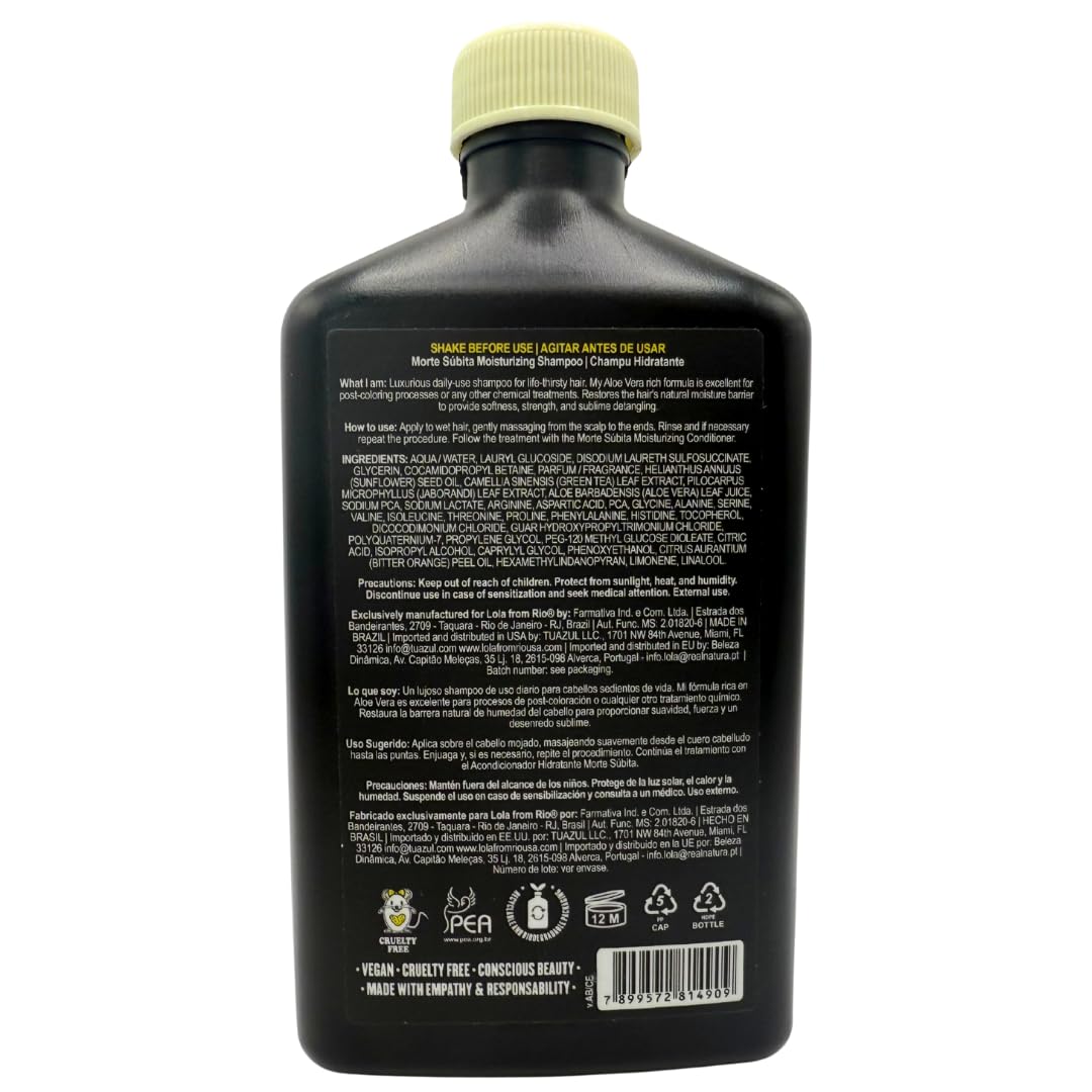 Lola From Rio - Morte Subita - Moisturizing Shampoo For Dry And Damaged Hair That Has Been Chemically Treated Vegan, Cruelty-free, Paraben-free, Sulfate-free 8.45 Fl Oz