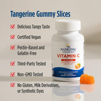 Thumbnail for Nordic Naturals Vitamin C Gummies, Tart Tangerine - 120 Gummies - 250 mg Vitamin C - Immune Support, Antioxidant Protection, Child Growth & Development - Non-GMO, Vegan - 60 Servings