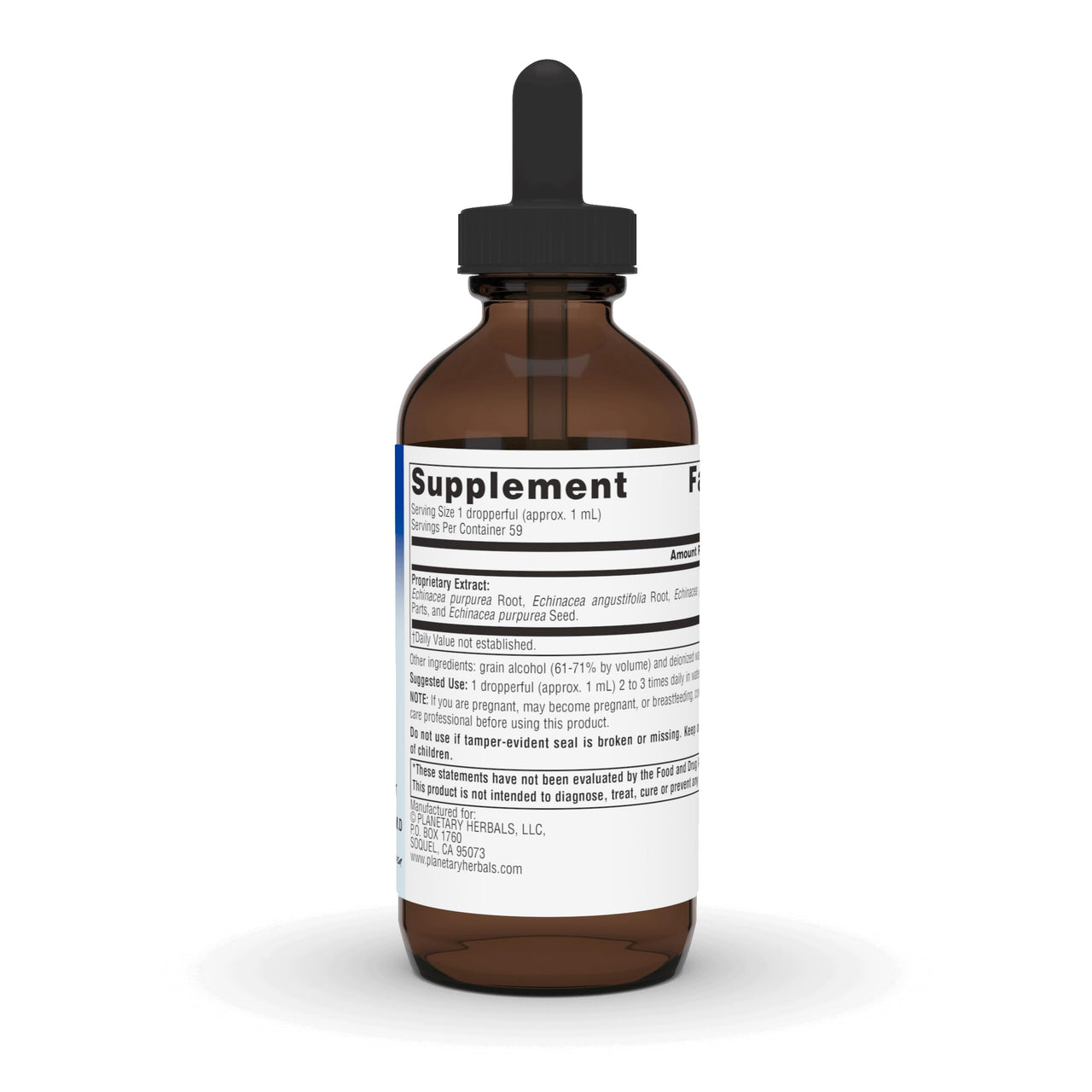 Planetary Herbals Full Spectrum Echinacea Liquid Extract Supplement - 2 Fluid Ounces