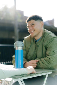 Thumbnail for Stanley Quick Flip GO Water Bottle 24 oz | Push Button Lid | Leakproof and Packable for Travel and Sports | Insulated Stainless Steel | BPA-Free | Azure