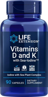 Thumbnail for Life Extension Vitamins D and K with Sea-Iodine, 90 Capsules
