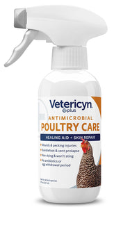 Thumbnail for Vetericyn Plus Poultry Care Spray | Healing Aid and Skin Repair for Chicken Wounds, Pecking Injuries, Bumblefoot, Vent Prolapses, and More. 8 ounces