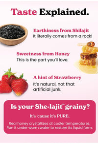 Thumbnail for BetterAlt SHE-Lajit Strawberry Honeysticks|Shilajit for Women with Shatavari & Saffron for hormonal Balance & Energy Boost|Tasty Shilajit Honeysticks with Goodness of Pure Himalayan Shilajit|30 Sticks