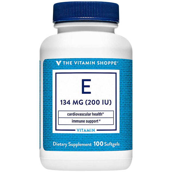 Image 1 of The Vitamin Shoppe Vitamin E 200IU - Antioxidant Support for Skin Health & Immune Function, Daily Vitamin (100 Softgels)