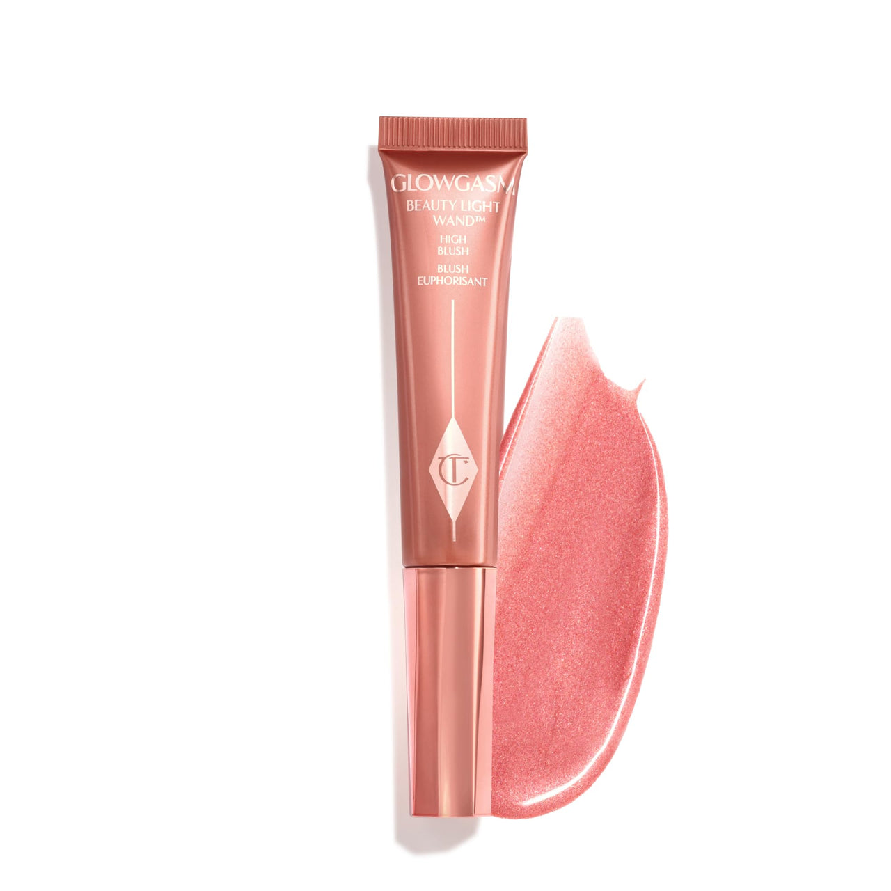 Charlotte Tilbury Glowgasm Beauty Light Wand Liquid Highlighter Makeup - Soft-Focus Pink Highlighter & Blush for Cheeks - Pearlescent, Weightless Radiant Finish - Pinkgasm
