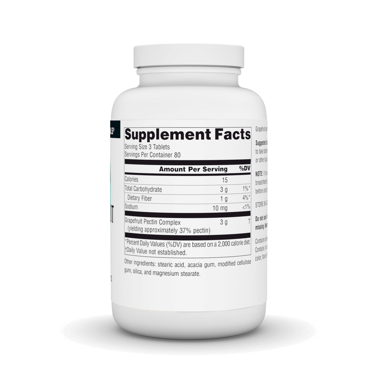 Source Naturals Grapefruit Pectin, Soluble Fiber - 1000 mg Dietary Supplement - 240 Tablets
