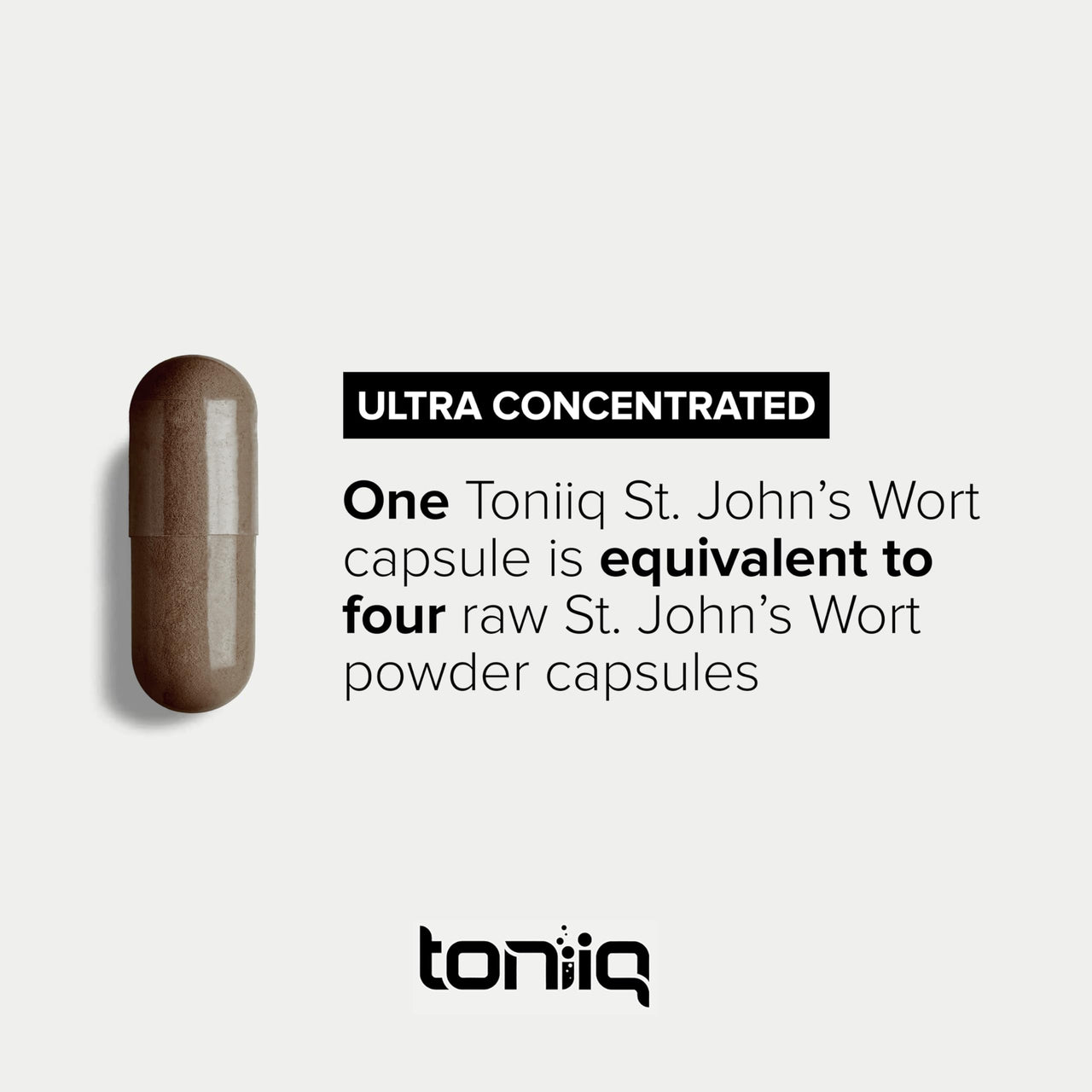 Toniiq 1,000mg Ultra High Strength St. John's Wort Capsules (Non-GMO) - 4X Concentrated Extract - 0.3% Hypericin - Highly Purified and Bioavailable - 120 Capsules
