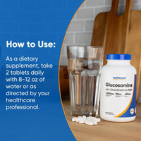 Thumbnail for Nutricost Glucosamine 1800mg with Chondroitin & MSM, 240 Tablets, 120 Servings - Non-GMO, Gluten Free