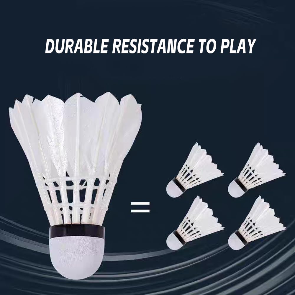 ZHENAN Goose Feather Badminton Shuttlecocks,12 Pack Feather Badminton Birdies-Hight Speed Training Birdie Ball for Indoor and Outdoor Sports,Highly Stable & Durable Shuttle Balls