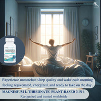 Thumbnail for Kappa Nutrition Powered by Magbrain™ Magnesium L-Threonate Plant-Based, 150 Vegan Capsules, 420mg Elemental Magnesium (3 Capsules) from 2,253mg, Brain, Sleep & Muscle Support.
