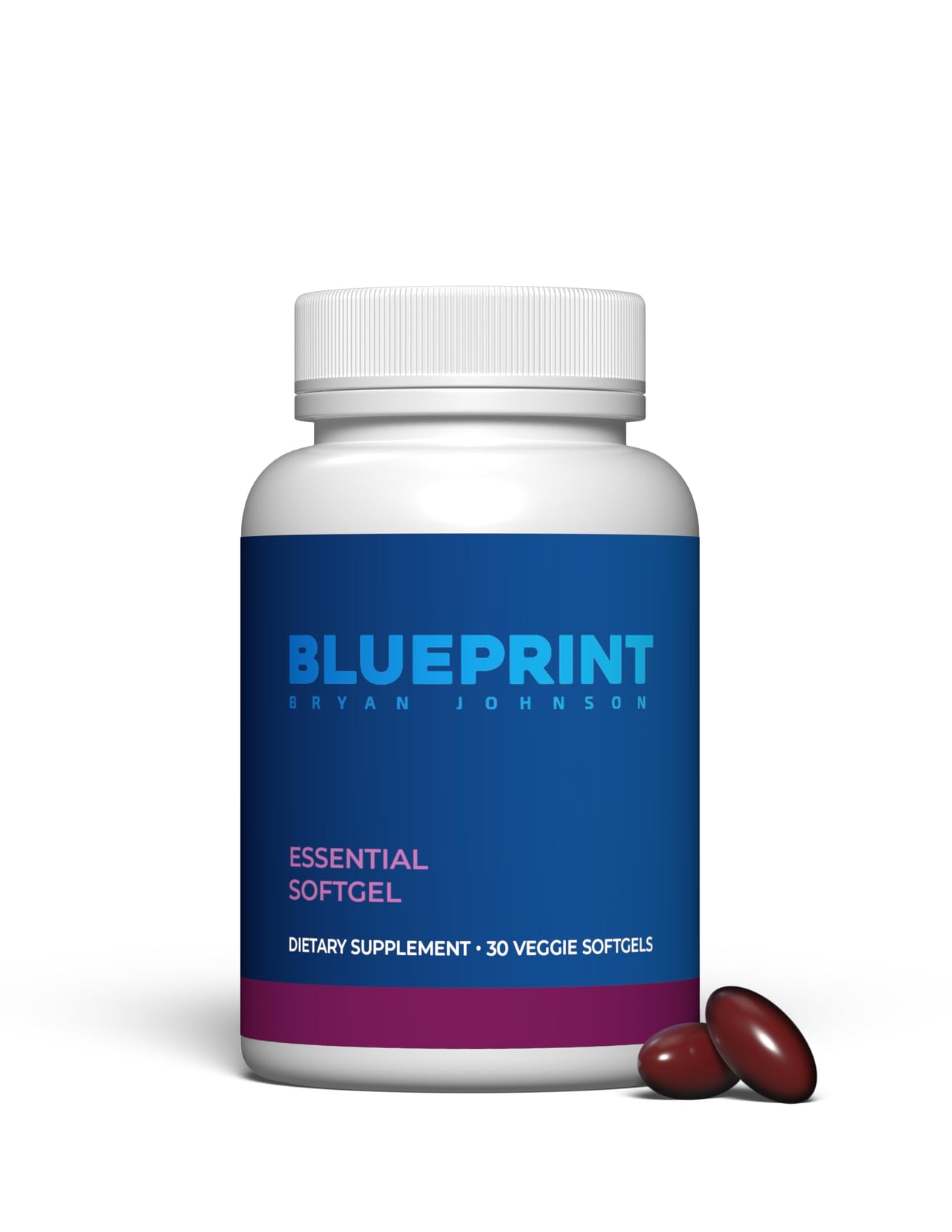 Blueprint Bryan Johnson Essential Softgel Supplement - Lutein, Zeaxanthin, Lycopene, Vitamin K1 & K2 MK-7 & MK-4 - Optimal Vision, Bone Support - Vegan, All Ages (30 Servings)