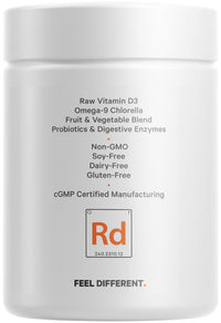 Thumbnail for Codeage Raw Vitamin D3+ High Potency 5000 IU Supplement from Saccharomyces Cerevisiae - Raw Vitamin, Probiotics, Digestive Enzymes, Fruits & Greens - 2-Month Supply - 60 Capsules