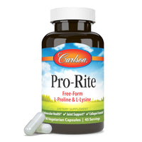 Thumbnail for Carlson - Pro-Rite, Free-Form L-Proline & L-Lysine, Health, Joint Support & Collagen Formation, 90 Capsules