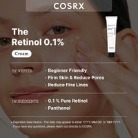 Thumbnail for COSRX Retinol 0.1% Cream, 0.67 Oz, Anti-aging Eye & Neck Cream with Retinoid Treatment to Firm Skin, Reduce Wrinkles, Fine Lines, Signs of Aging, Gentle Daily Korean Skin Care