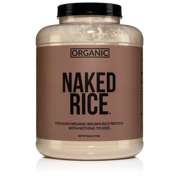 NAKED nutrition Rice - Organic Brown Rice Protein Powder - Vegan Protein Powder - 5Lb Bulk, Gmo Free, Gluten Free & Soy Free. Plant-Based Protein, No Artificial Ingredients - 76 Servings
