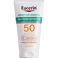 Thumbnail for Eucerin Sun Sensitive Mineral Sunscreen Lotion SPF 50 with Zinc Oxide Protection, Hypoallergenic Sunscreen for Sensitive Skin, Oxybenzone and Octinoxate Free, 4 Fl Oz Tube