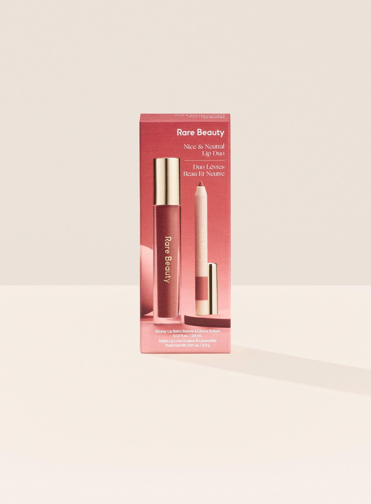 Rare Beauty by Selena Gomez Nice & Neutral Lip Duo, 1 Count (Pack of 1), Rose Brown