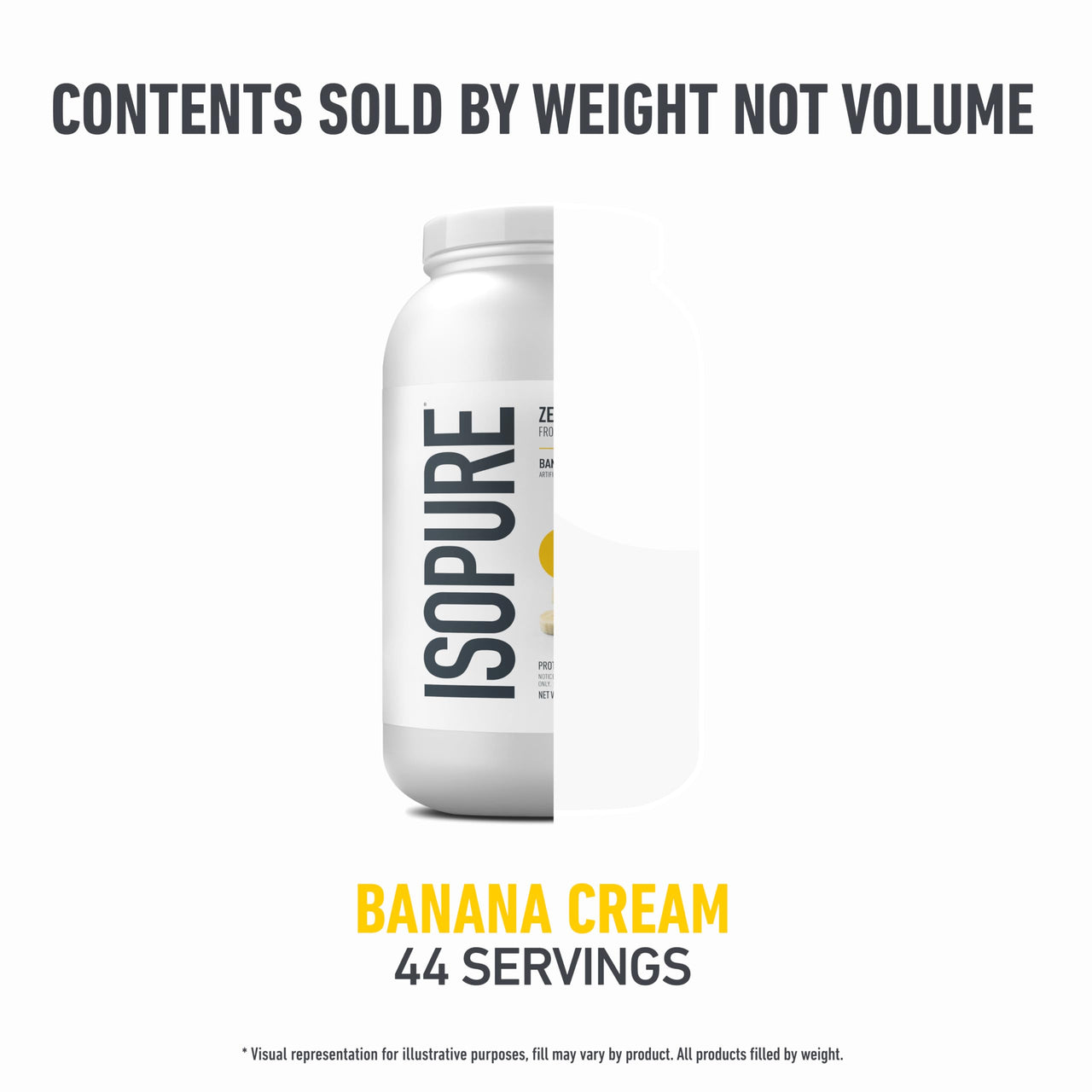 Isopure Zero Carb 100% Pure Whey Isolate Protein Powder, Gluten Free, With Vitamins, Banana Cream, 25g Protein Per Serving, 3 Lbs, 44 Servings (Packaging May Vary)