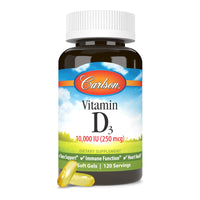 Thumbnail for Carlson - Vitamin D3, 10000 IU (250 mcg), Vitamin D Supplements, Bone & Immune Support, Vitamin D3 Softgels, Heart Health, Gluten Free Vitamin D Capsules, 120 Softgels