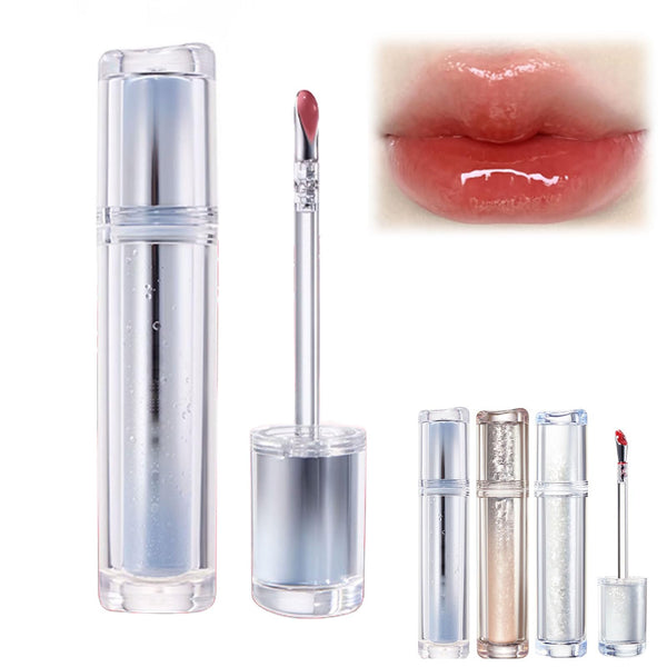 Ice Watery Lip Gloss, Mirror Tea Jelly Light Lip Glaze, Moisturizing Nonstick Liquid Lipstick (#09 Hawthorn Cold Brew)